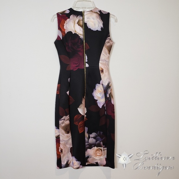 Calvin Klein Scuba Floral Sheath Dress 0P - Picture 7 of 8